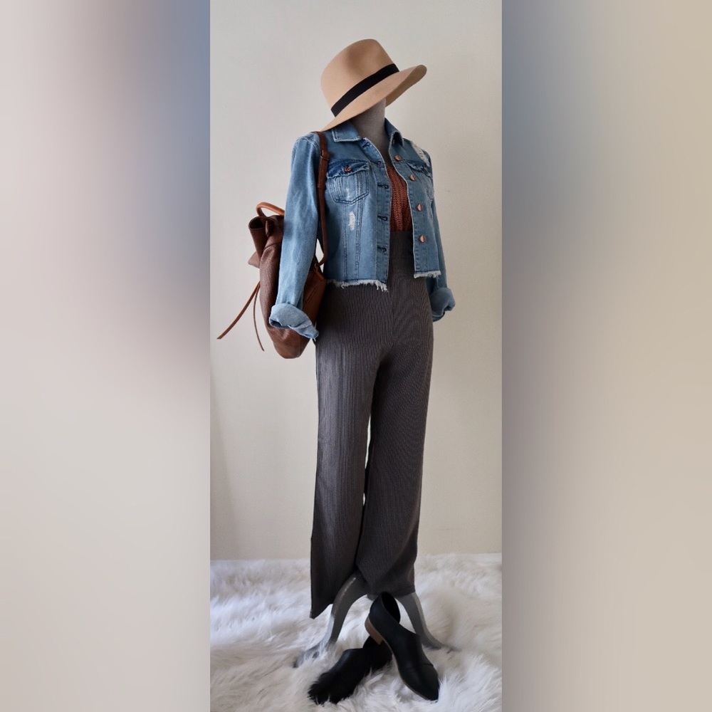 Last Small❣️MADISON-Overall Black& Grey Striped - Picture 5 of 6